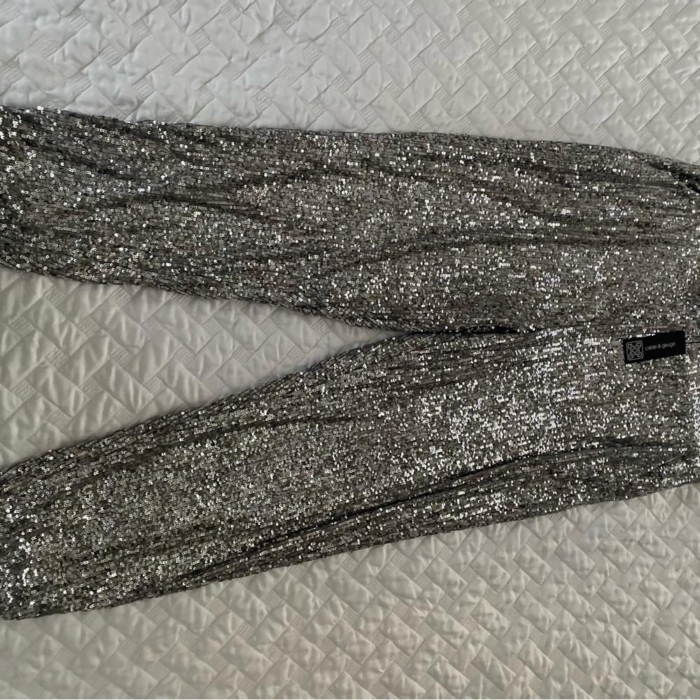 Cable & Gauge Silver Sequin Pants